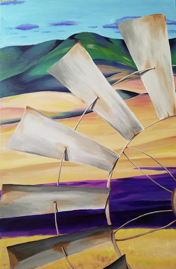 Through The Windmill Painting by Danielle Powers Through The Windmill Painting by Danielle Powers