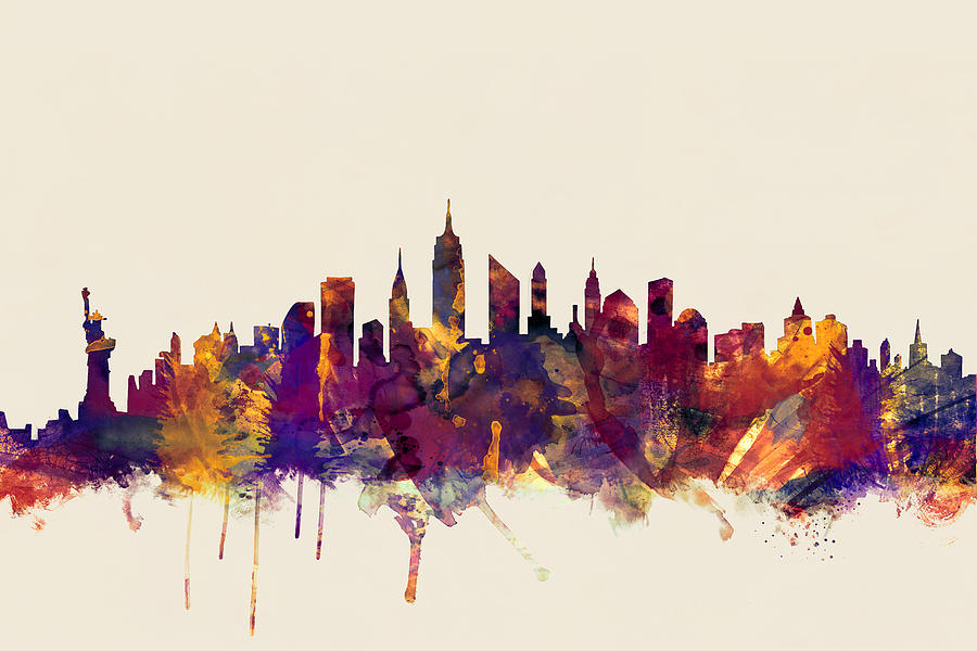 New York City Skyline #3 Digital Art by Michael Tompsett