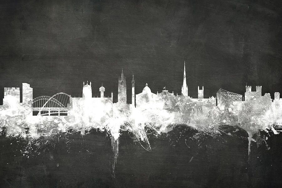 Newcastle England Skyline #3 Digital Art by Michael Tompsett