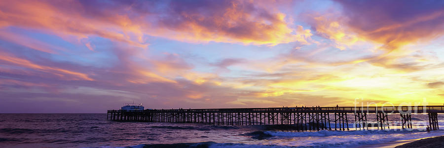 Newport Beach Pier Sunset Panorama Photo #3 Photograph by Paul Velgos
