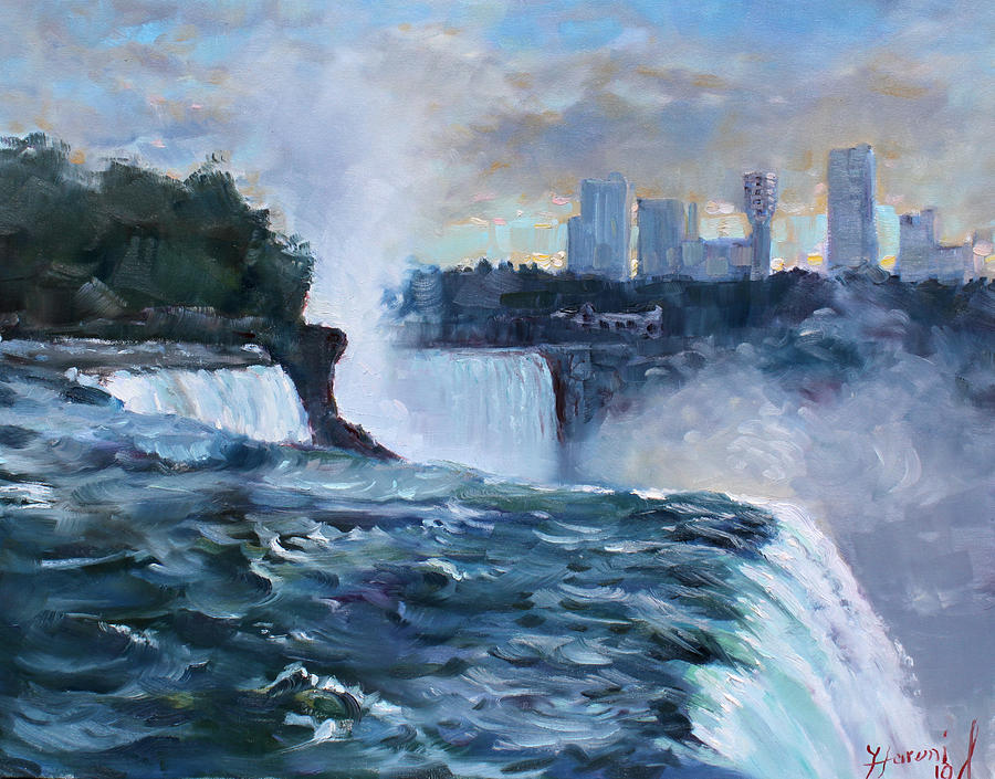 Waterfall Painting - Niagara Falls #3 by Ylli Haruni
