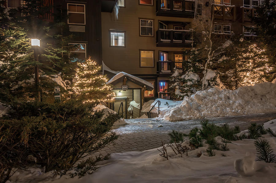Night Time In Mountain Village During Winter #3 Photograph by Alex Grichenko