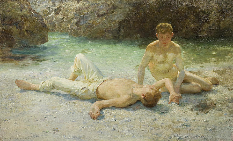 Noonday Heat Painting - Noonday Heat by Henry Scott Tuke Noonday Heat Painting - Noonday Heat by Henry Scott Tuke