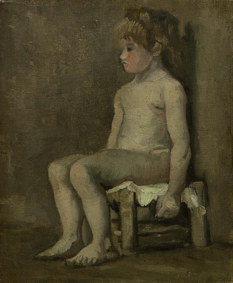  Nude girl-seated #4 Painting by Vincent van Gogh