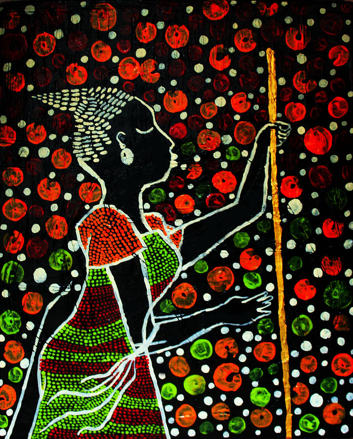 Nuer Dance - South Sudan #3 Painting by Gloria Ssali