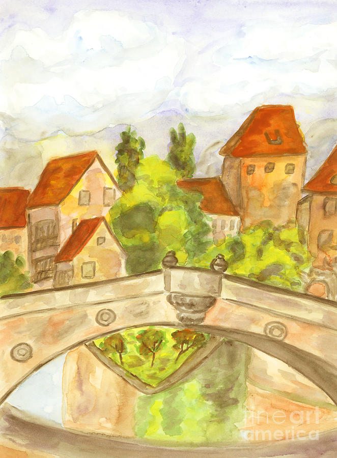 Nuremberg, painting #3 Painting by Irina Afonskaya