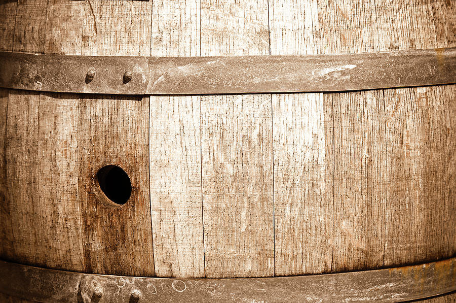Oak Wine Barrel Close Up #5 Photograph by Brandon Bourdages