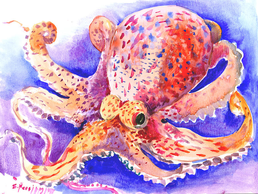 Octopus #3 Painting by Suren Nersisyan