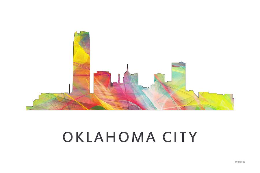 Architecture Digital Art - Oklahoma City Oklahoma Skyline #3 by Marlene Watson