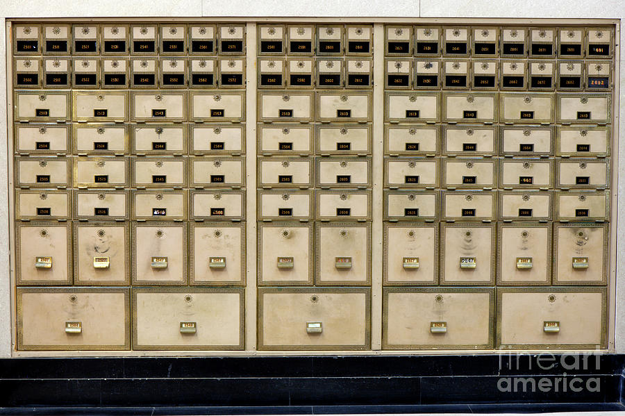 Old - fashion brass Post Office Boxes Photograph by Anthony Totah