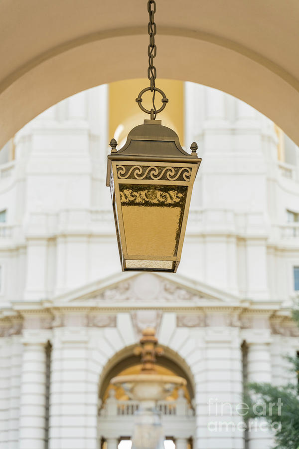 Los Angeles Photograph - Old lamp of the famous Pasadena City Hall #3 by Chon Kit Leong