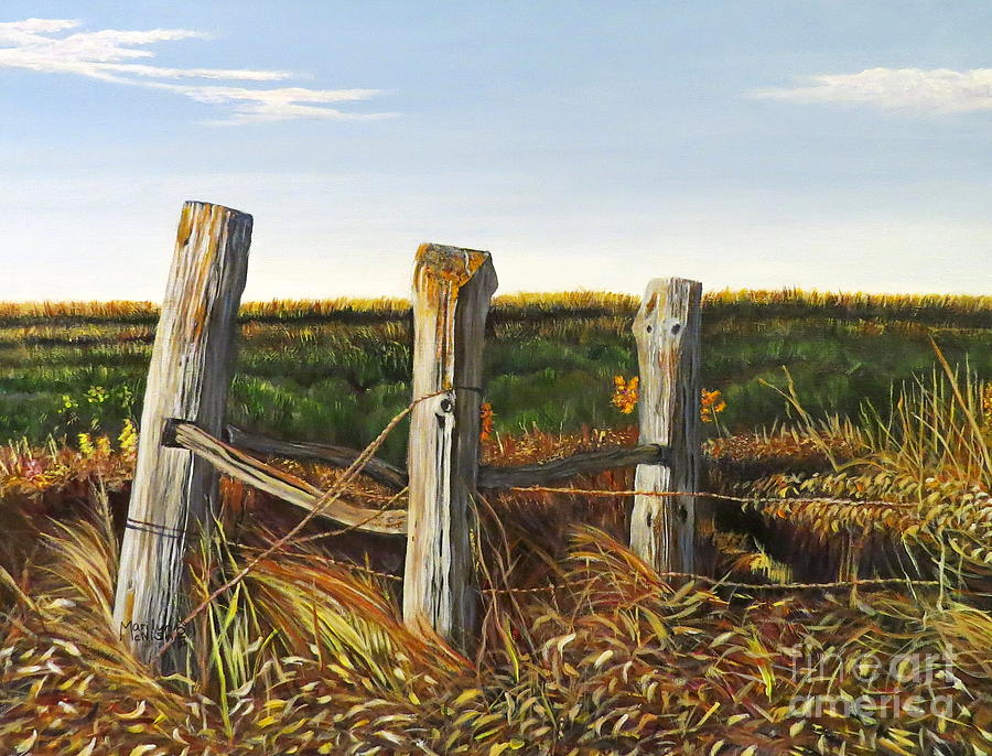 3 Old Posts Painting by Marilyn McNish 3 Old Posts Painting by Marilyn McNish