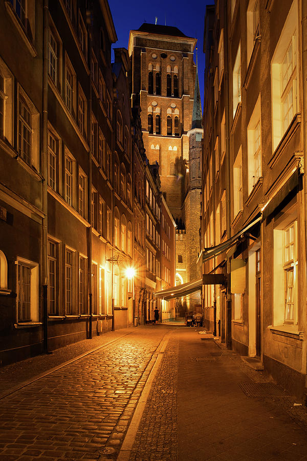 Old Town of Gdansk by Night in Poland #3 Photograph by Artur Bogacki