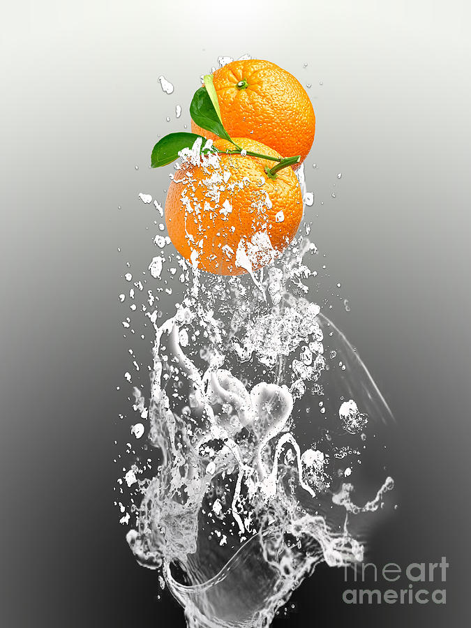 Orange Splash #3 Mixed Media by Marvin Blaine