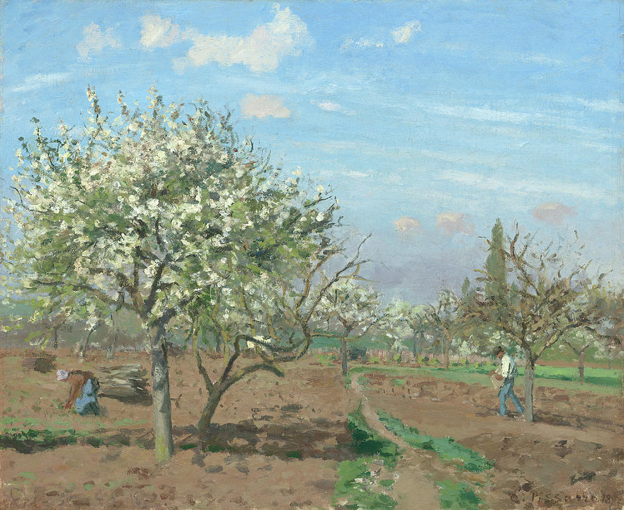 Orchard In Bloom #3 Painting by Camille Pissarro