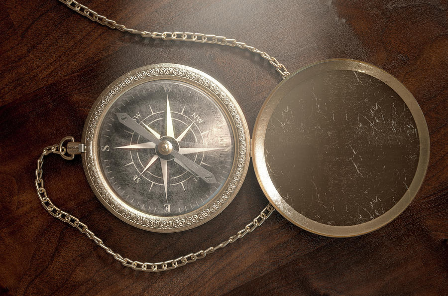 Device Digital Art - Ornate Pocket Compass #3 by Allan Swart