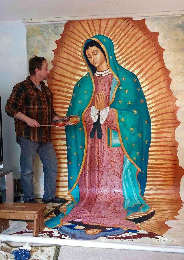 Our Lady of Guadalupe #3 Drawing by Patrick Dee Rankin