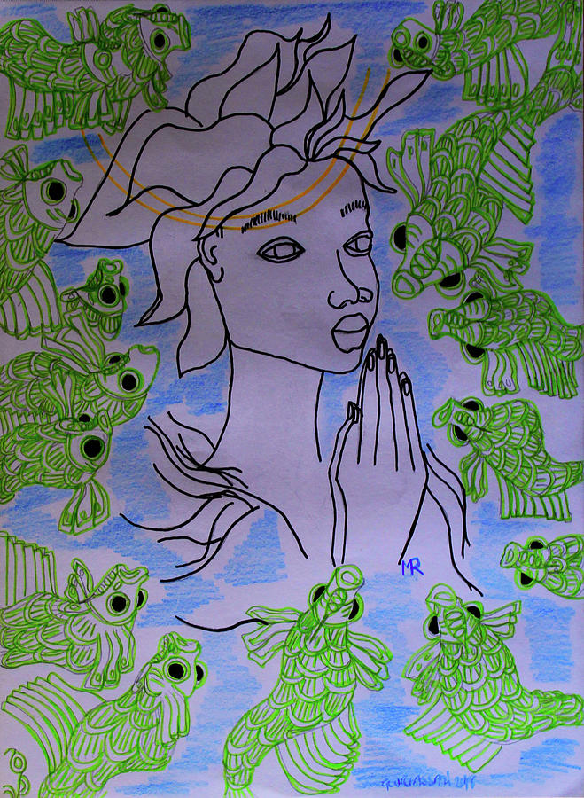 Our Lady Star of the Sea #3 Painting by Gloria Ssali