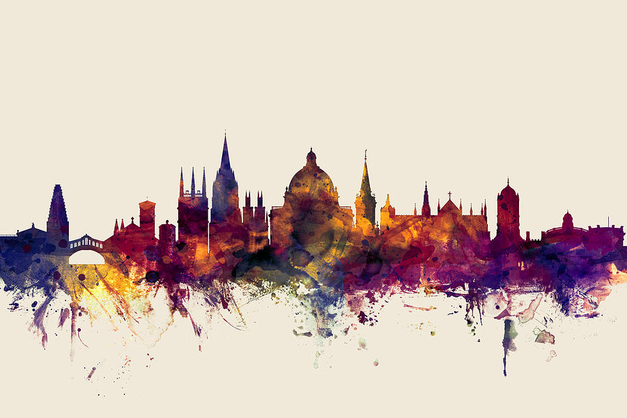 City Digital Art - Oxford England Skyline #3 by Michael Tompsett