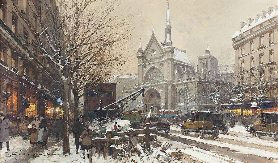 Eugene Galien Laloue Painting - Paris #3 by Eugene Galien