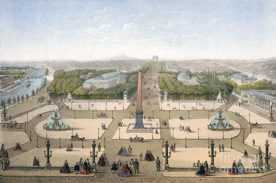 Paris, Place De La Concorde #3 Drawing by Granger