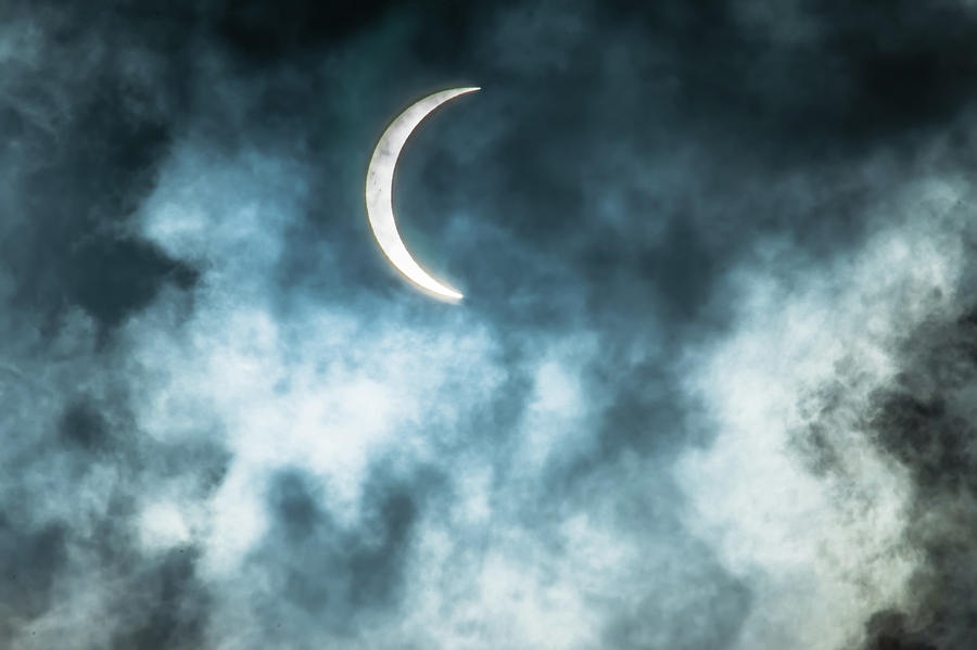 Partial Solar Eclipse Through Clouds #3 Photograph by Alex Grichenko