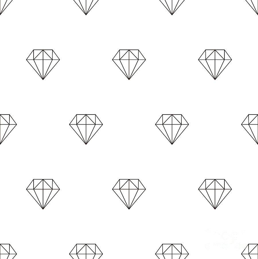 Vintage Drawing - Pattern with diamonds #3 by Alina Krysko