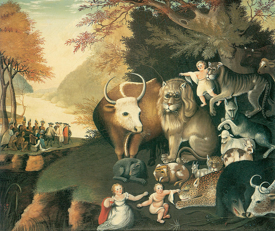 Peaceable Kingdom #3 Painting by Edward Hicks