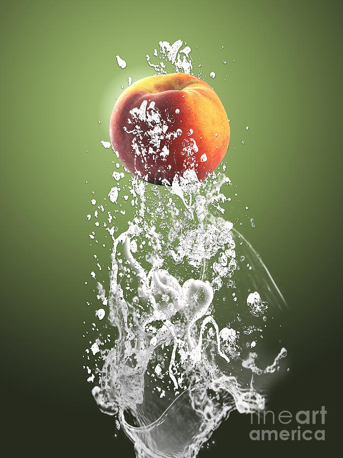 Peach Mixed Media - Peach Splash #3 by Marvin Blaine