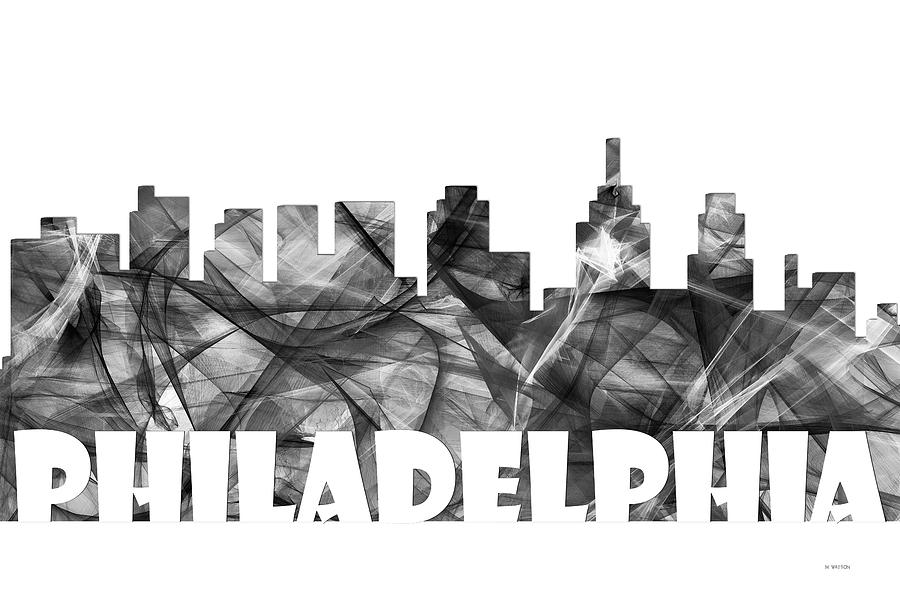 Philadelphia Digital Art - Philadelphia Pennsylvania Skyline #3 by Marlene Watson