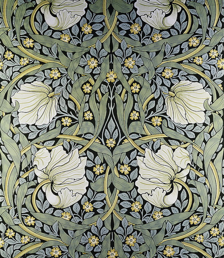 Pimpernel Wallpaper Design Painting by William Morris