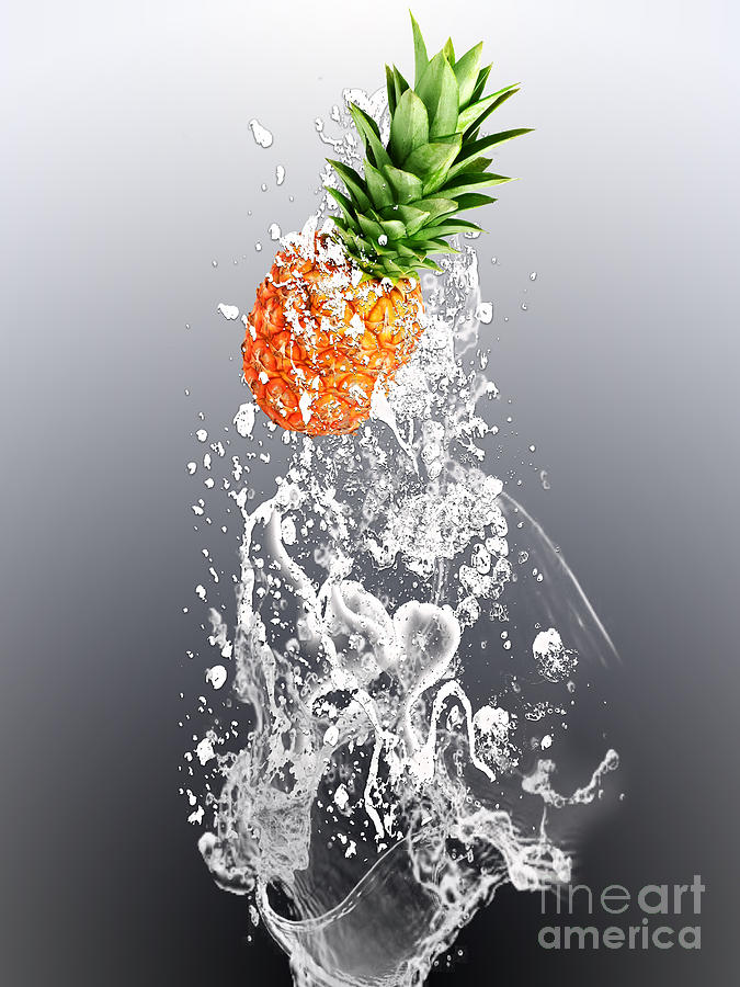 Pineapple Mixed Media - Pineapple Splash #3 by Marvin Blaine