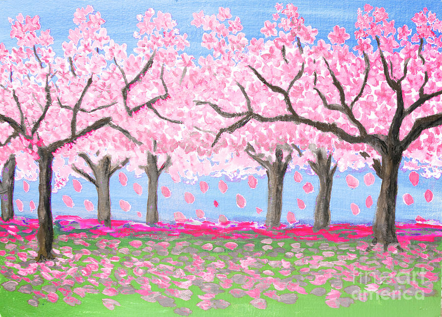 Pink garden, oil painting #3 Painting by Irina Afonskaya