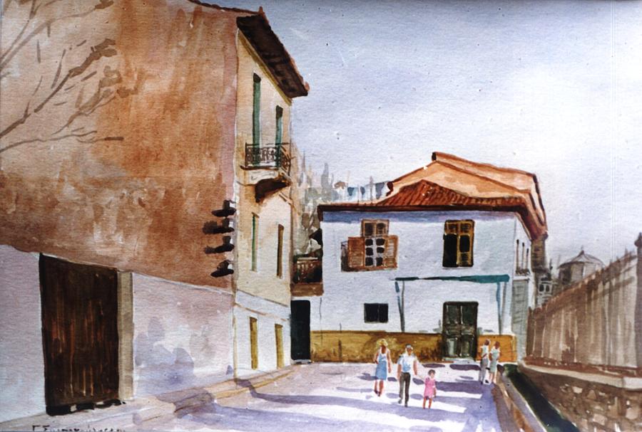 Plaka Athens #3 Painting by George Siaba