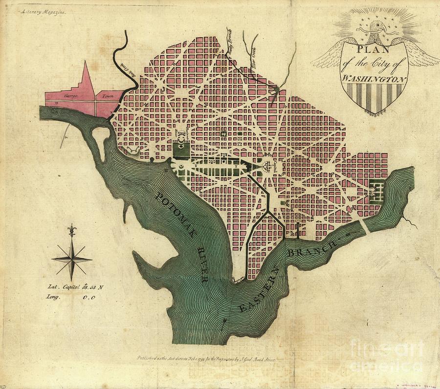 Plan Of The City Of Washington In The Territory Of Columbia Drawing By   3 Plan Of The City Of Washington In The Territory Of Columbia Baltzgar 