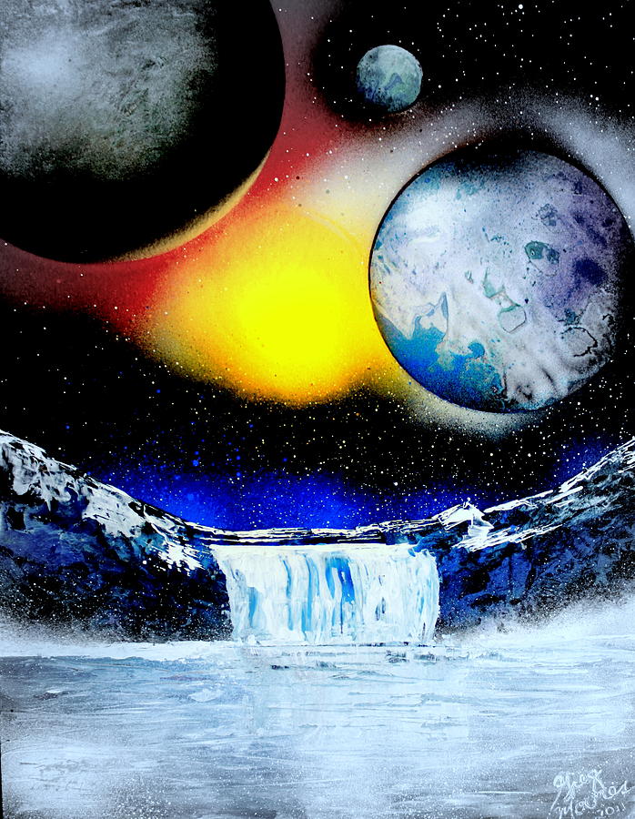 3 planets 4658 E Painting by Greg Moores