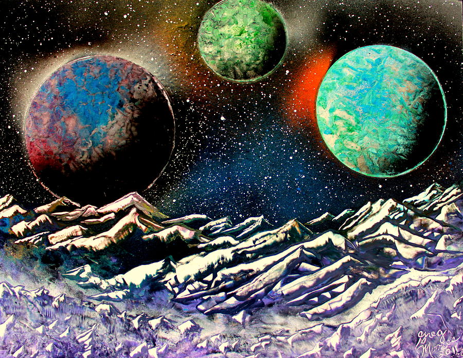 3 Planets 4664 E Painting by Greg Moores