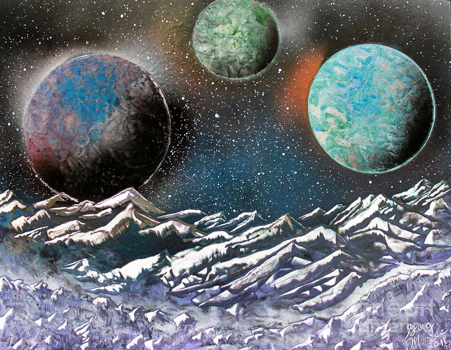 3 Planets 4664 Painting by Greg Moores