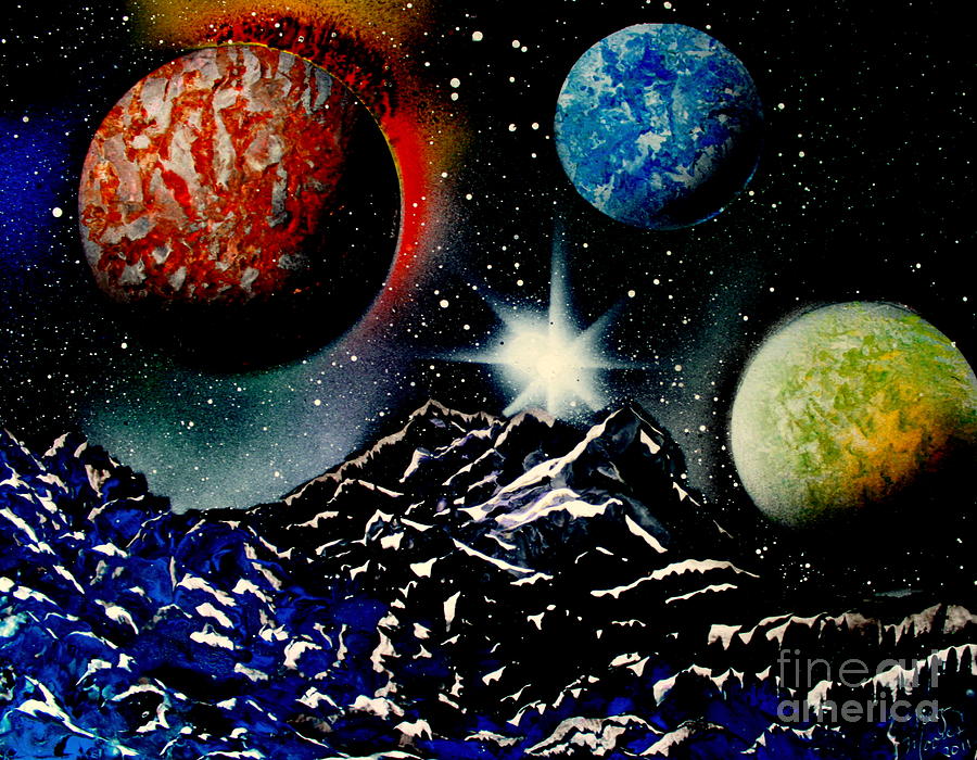 3 Planets 4687 E Painting by Greg Moores