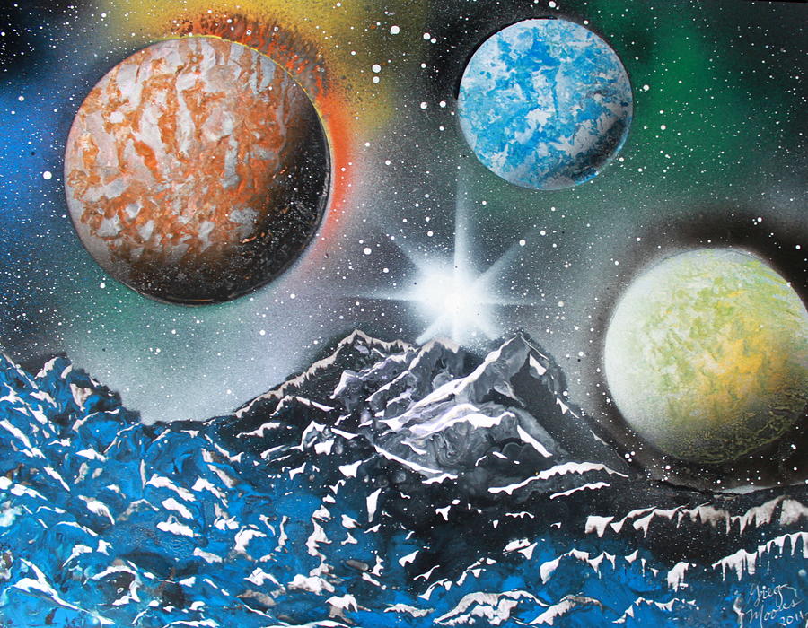 3 Planets 4687 Painting by Greg Moores