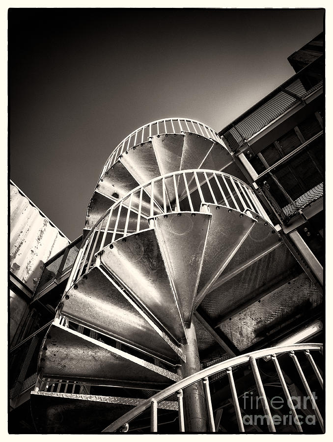 Brixton Photograph - Pop Brixton - spiral staircase - industrial style #3 by Lenny Carter