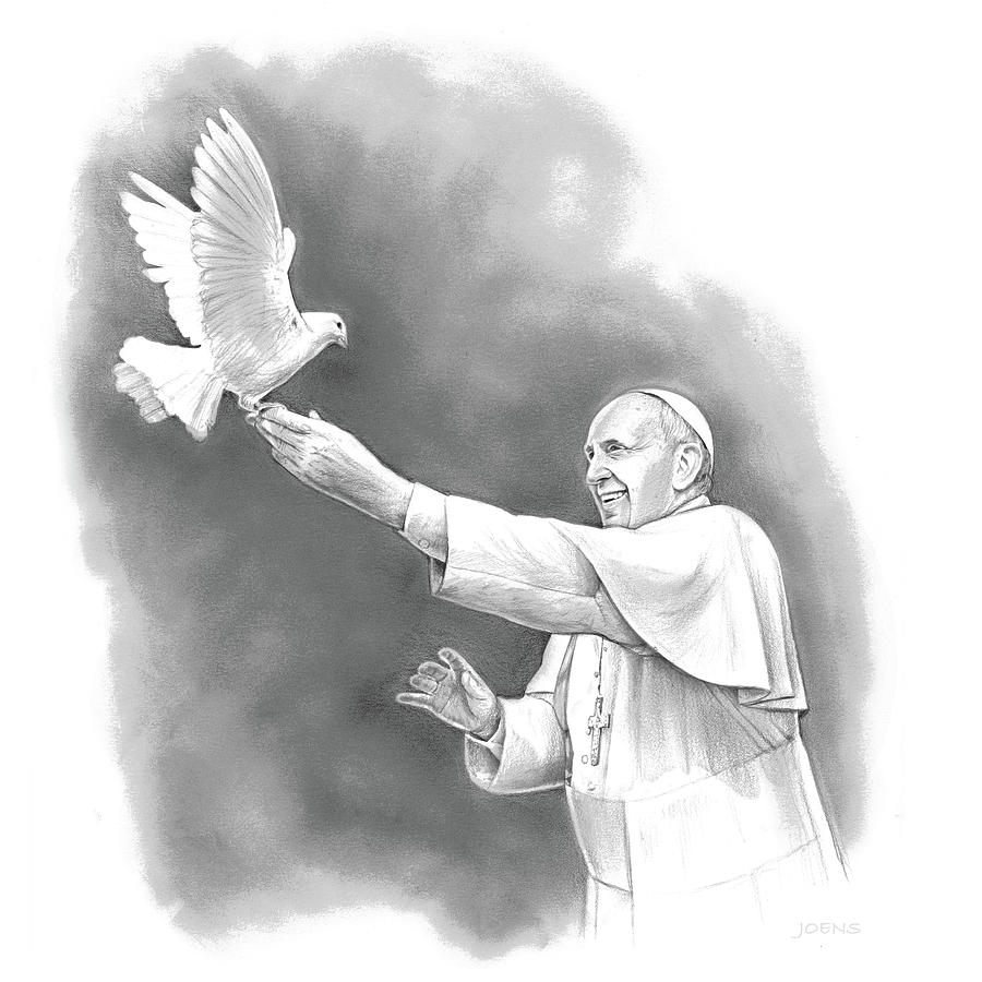 Pope Francis #3 Drawing by Greg Joens