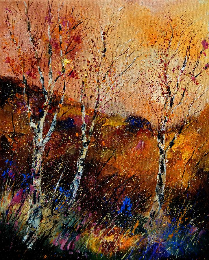 Winter Painting - 3 Poplars by Pol Ledent