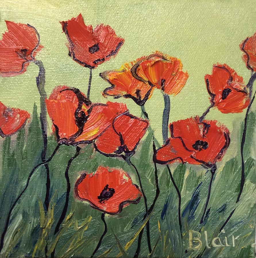 Poppies #3 Painting by Cynthia Blair