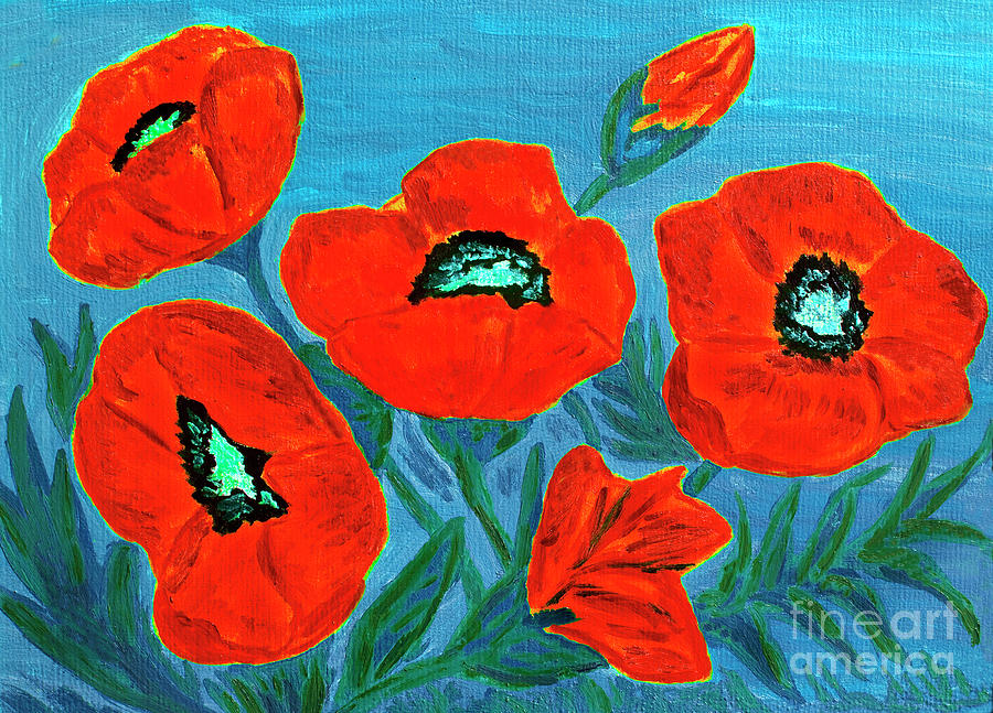 Poppies, oil painting #4 Painting by Irina Afonskaya