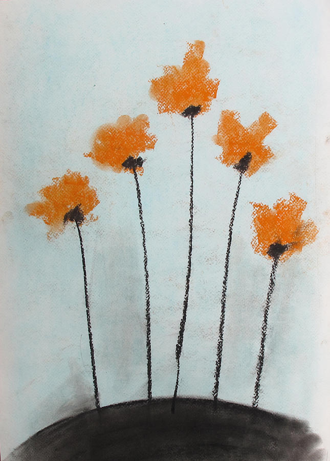 Flower Pastel - Poppies #3 by Thomas Armstrong