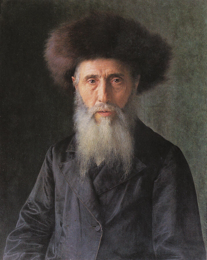 Portrait of a Rabbi, by year 1921 Painting by Isidor Kaufmann