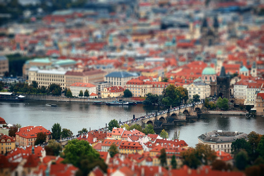 Prague skyline and bridge  #3 Photograph by Songquan Deng