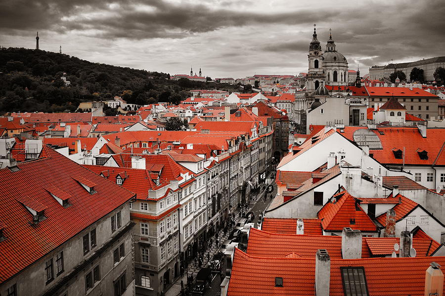 Prague skyline rooftop view dome #3 Photograph by Songquan Deng