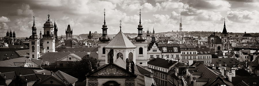 Prague skyline rooftop view panorama #3 Photograph by Songquan Deng